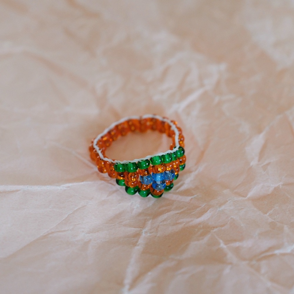 Vintage Beaded Signet Ring